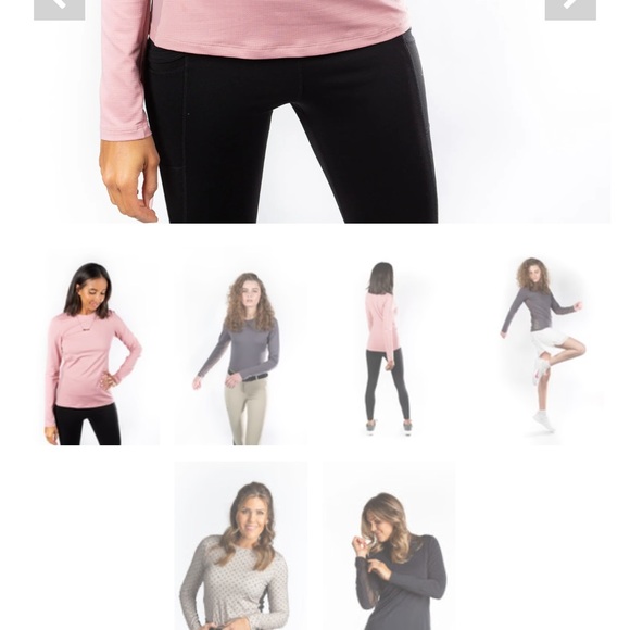 Hannah Childs Janelle Long Sleeve Mesh Tee Black S/M  Mauve S/M $75 for both - Picture 5 of 6